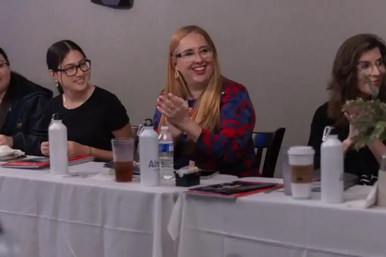 Participants respond during a roundtable conversation.